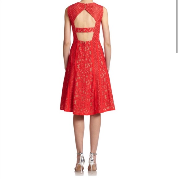 BCBG Avril Red Berry Lace Dress - Picture 2 of 8